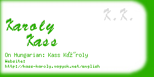 karoly kass business card